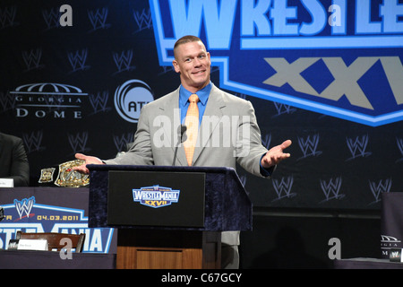 John Cena in attendance for WRESTLEMANIA XXVII Press Conference, Hard Rock Cafe, New York, NY March 30, 2011. Photo By: Rob Rich/Everett Collection Stock Photo