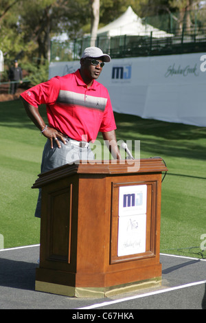 Michael Jordan in attendance for 10th Annual Michael Jordan Celebrity Invitational (MJCI) Opening Press Conference, Shadow Creek Golf Course, Las Vegas, NV March 30, 2011. Photo By: James Atoa/Everett Collection Stock Photo