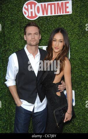 Shane West, Maggie Q at arrivals for CBS, The CW and Showtime TCA Summer Press Tour Party, Beverly Hilton Hotel, Beverly Hills, Stock Photo