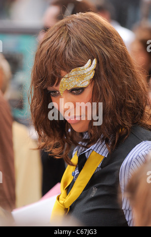 Tyra Banks, films an interview segment at the 'Good Morning America' taping at the ABC Times Square Studios out and about for CELEBRITY CANDIDS - THU, , New York, NY July 21, 2011. Photo By: Ray Tamarra/Everett Collection Stock Photo