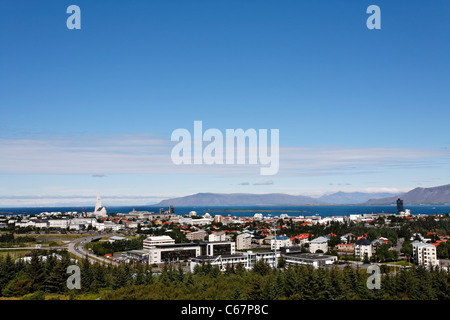 View from Perlan over the city of Reykjavik, Iceland Stock Photo