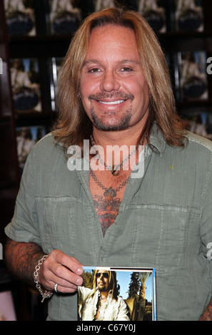 Vince Neil at in-store appearance for Vince Neil TATTOOS & TEQUILA Book Signing, Maryland Parkway Barnes and Noble, Las Vegas, NV September 29, 2010. Photo By: MORA/Everett Collection Stock Photo