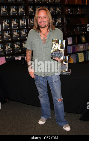 Vince Neil at in-store appearance for Vince Neil TATTOOS & TEQUILA Book Signing, Maryland Parkway Barnes and Noble, Las Vegas, NV September 29, 2010. Photo By: MORA/Everett Collection Stock Photo