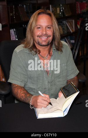 Vince Neil at in-store appearance for Vince Neil TATTOOS & TEQUILA Book Signing, Maryland Parkway Barnes and Noble, Las Vegas, NV September 29, 2010. Photo By: MORA/Everett Collection Stock Photo