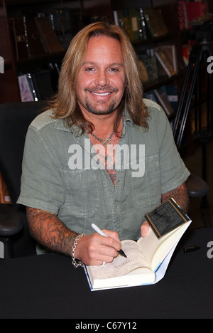 Vince Neil at in-store appearance for Vince Neil TATTOOS & TEQUILA Book Signing, Maryland Parkway Barnes and Noble, Las Vegas, NV September 29, 2010. Photo By: MORA/Everett Collection Stock Photo