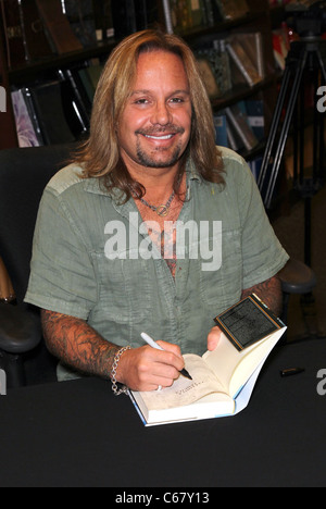 Vince Neil at in-store appearance for Vince Neil TATTOOS & TEQUILA Book Signing, Maryland Parkway Barnes and Noble, Las Vegas, NV September 29, 2010. Photo By: MORA/Everett Collection Stock Photo