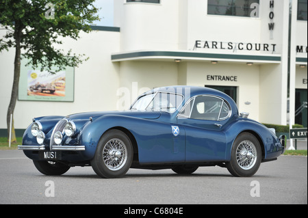 1954 Jaguar XK 120 coupe Ecurrie Ecosse, photogrphed at Good wood on a quiet day. chassis number 669120 engine numberF1430-8 Stock Photo