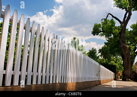 white picket fence Stock Photo