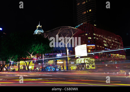 Ion Mall Shooping Centre in Singapore during night with colorful lights Stock Photo