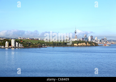 Mission Bay and Auckland city center viewed from St Heliers. Auckland, New Zealand, Australasia Stock Photo