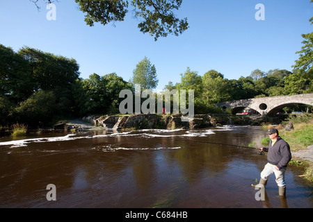 Cenarth, Carmarthenshire, adjoining the Cenarth Falls, bordering Ceredigion and Pembrokeshire, West Wales.Photo:Jeff Gilbert Stock Photo