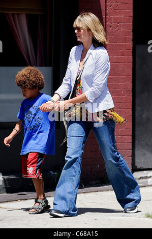 Henry Samuel, Heidi Klum, walk in Soho out and about for CELEBRITY CANDIDS - WEDNESDAY, , New York, NY June 30, 2010. Photo By: Stock Photo