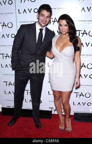 Rob Kardashian, Kim Kardashian in attendance for TAO New Year's Eve Party, TAO Nightclub at The Venetian Resort Hotel and Casino, Las Vegas, NV December 31, 2010. Photo By: MORA/Everett Collection Stock Photo