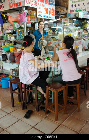 Snack Bar Cafe in Ben Thanh Market in Ho Chi Minh City, Saigon, Vietnam Stock Photo