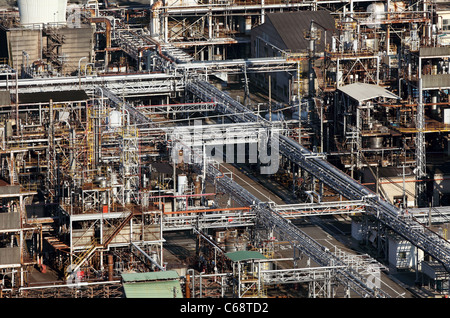 Part of a petrochemical refinery and plant Stock Photo