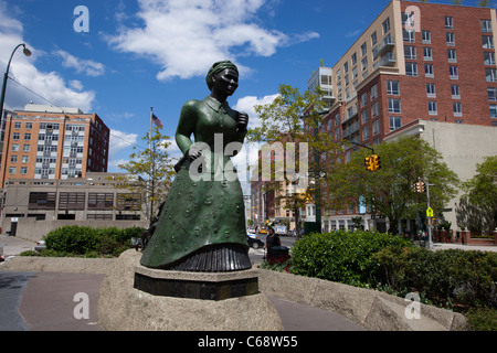 Statue of Harriet Tubman in Harlem Stock Photo