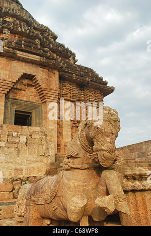 Horse sculpture at Konark Sun Temple, Orissa India. UNESCO world heritage site Stock Photo