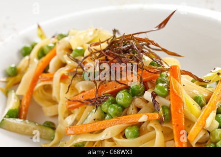 Penne Pasta With Vegetables, Asparagus, Peas, Bell Pepper, Tomato 