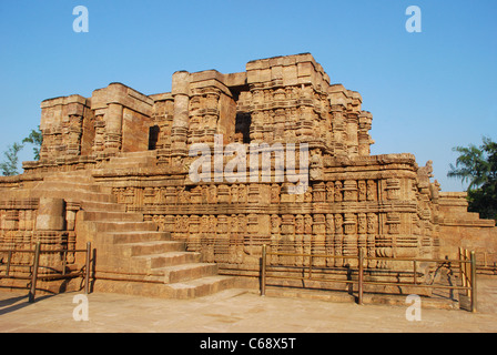 The 13th-century Sun Temple (also known as the Black Pagoda), at Konark. Stock Photo