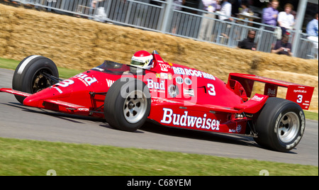 1986 March-Cosworth 86C with driver Bobby Rahal at the 2011 Goodwood Festival of Speed, Sussex, England, UK Stock Photo