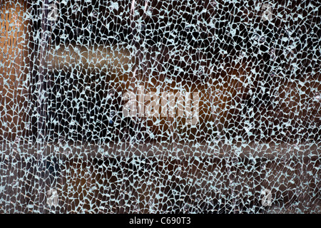 Shattered Plate Glass Window Stock Photo