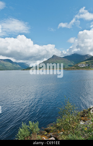 Loch Leven at Ballachulish looking towards Pap of Glencoe Sgorr Na Cirche Highland Scotland Stock Photo