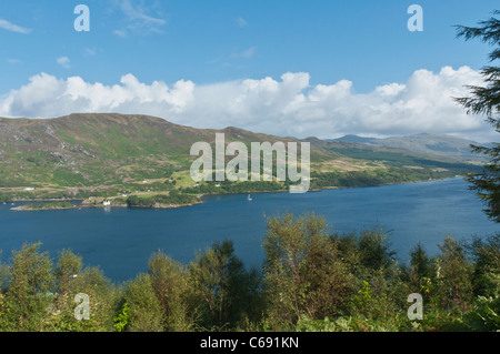 View along Loch Carron above Stromeferry Highland Scotland Stock Photo