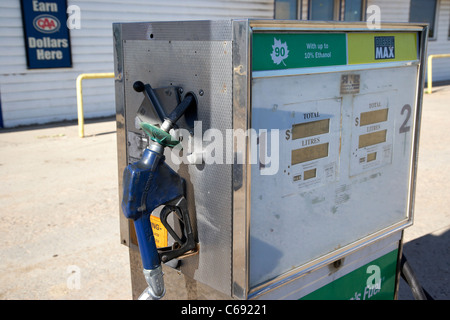 husky energy 10% ethanol blended petrol pump at gas station saskatchewan canada Stock Photo