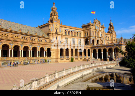 Plaza de España in María Luisa Park. Seville. Andalusia, Spain Stock Photo