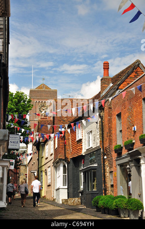 Cobbled street and period houses, Lombard Street, Petworth, West Sussex, England, United Kingdom Stock Photo