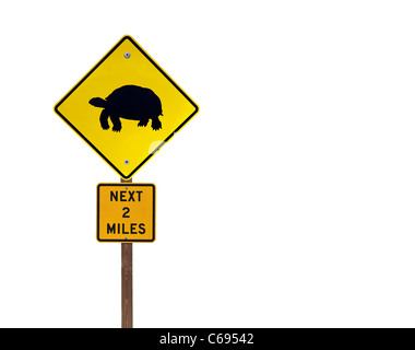 Desert Tortoise caution highway sign deep in the Nevada desert. Stock Photo