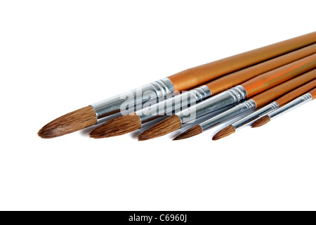 Paint brushes, isolated on a white background Stock Photo
