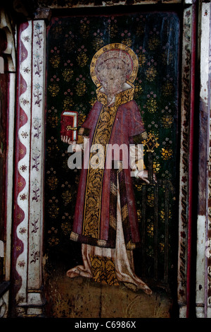 St Helens Church Ranworth Medieval Rood Screen paintings, UK Stock Photo