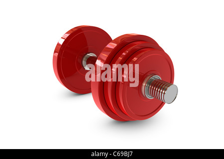 Dumbbell weights isolated on white background. 3d illustration Stock ...