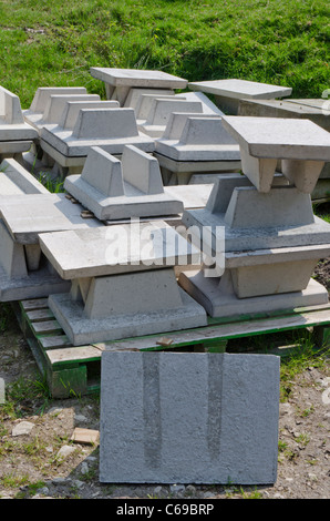 Commonwealth War Grave Commission saddles, used to support memorial headstones. Stock Photo