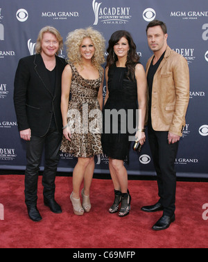 Jimi Westbrook, Kimberly Schlapman, Karen Fairchild, Phillip Sweet, Little Big Town at arrivals for Academy of Country Music ACM Awards 2011 - Arrivals, MGM Grand Garden Arena, Las Vegas, NV April 3, 2011. Photo By: James Atoa/Everett Collection Stock Photo