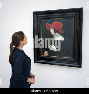 Woman looking at painting Bildnis Frau Martha Dix 1 by Otto Dix at ...