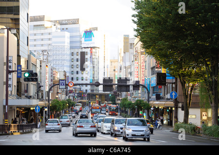 Busy traffic on main road in an Asian city Stock Photo