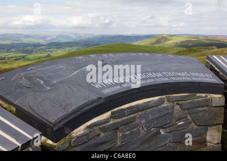 Wynford Vaughan Thomas viewing point and memorial, mid Wales Stock Photo