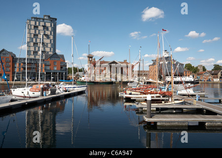 Great Britain England Suffolk Ipswich Wherry Quayside Old Customs House Stock Photo