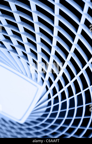 Plastic grate, may be used as abstact background. Blue toned. Stock Photo