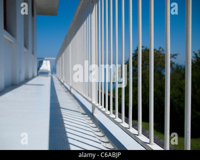 White Balcony and Chair Stock Photo
