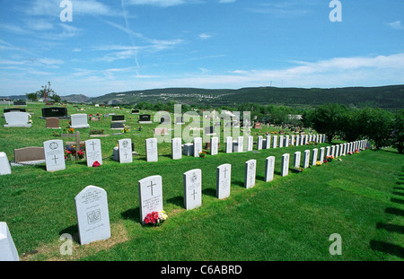 ST JOHNS MOUNT PLEASANT CEMETERY, PLOT SECTION B, ST JOHNS NEWFOUNDLAND, CANADA. Stock Photo