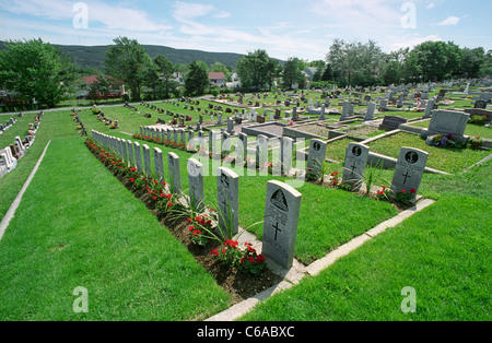 ST JOHNS MOUNT PLEASANT CEMETERY, PLOT SECTION C, FIRE VICTIMS PLOT, ST JOHNS NEWFOUNDLAND, CANADA. Stock Photo