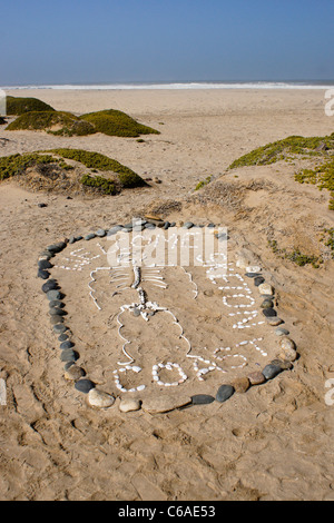 Artwork in sand on Skeleton Coast, Namibia Stock Photo