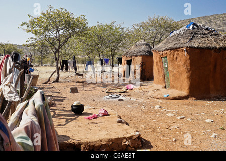 Family home in a Herero village, Damaraland, Namibia Stock Photo