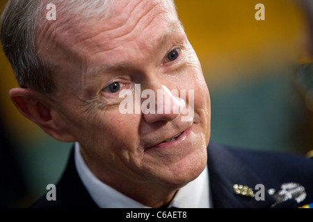 Army General Martin Dempsey during his Senate confirmation hearing to become Chairman of the Joint Chiefs of Staff.  Stock Photo