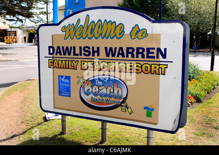 Welcome to Dawlish Warren Sign in Devon Stock Photo