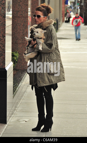 Kate Beckinsale and her husband Len Wiseman shop in Santa Monica with their daughter Lily and pet dog Los Angeles, California - Stock Photo