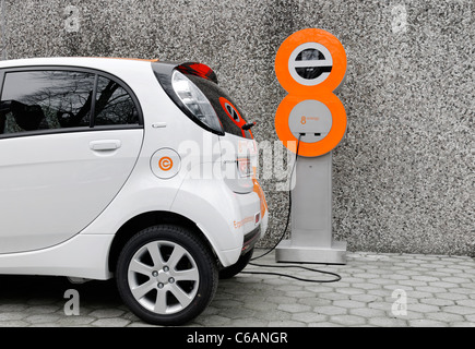 First serial produced, complete electric car in Germany, Citroen C-Zero Airdream,  electric vehicle, E-car, Hamburg, Germany Stock Photo